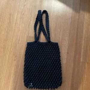 J Crew black rope tote